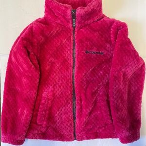 Columbia Fleece Girl's Jacket Hot Pink Size XS (6/6X)